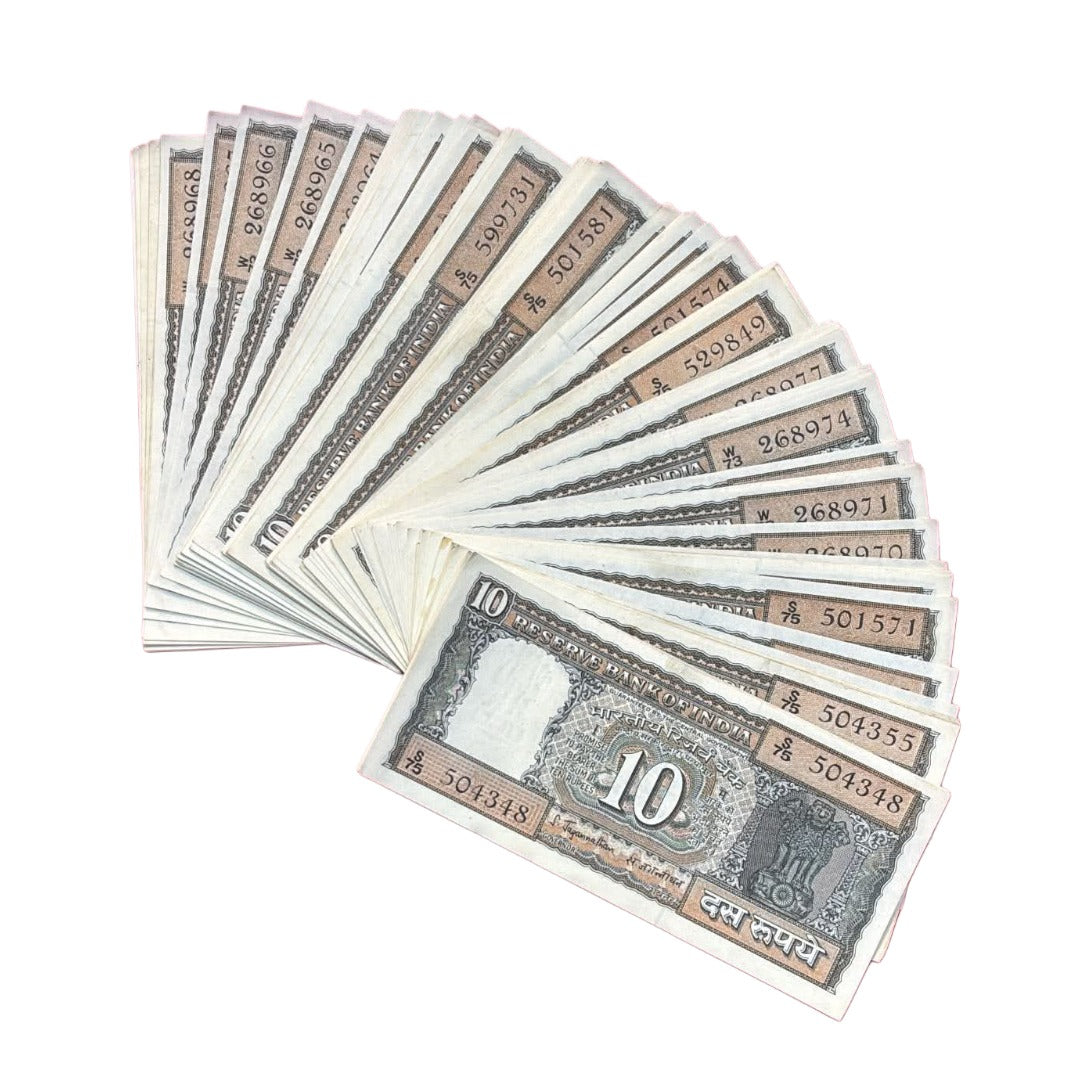 Rs 10 Black Boat Governor S Jaganathan | 10 Note Lot | Rare Collectible - Collection Bazzar