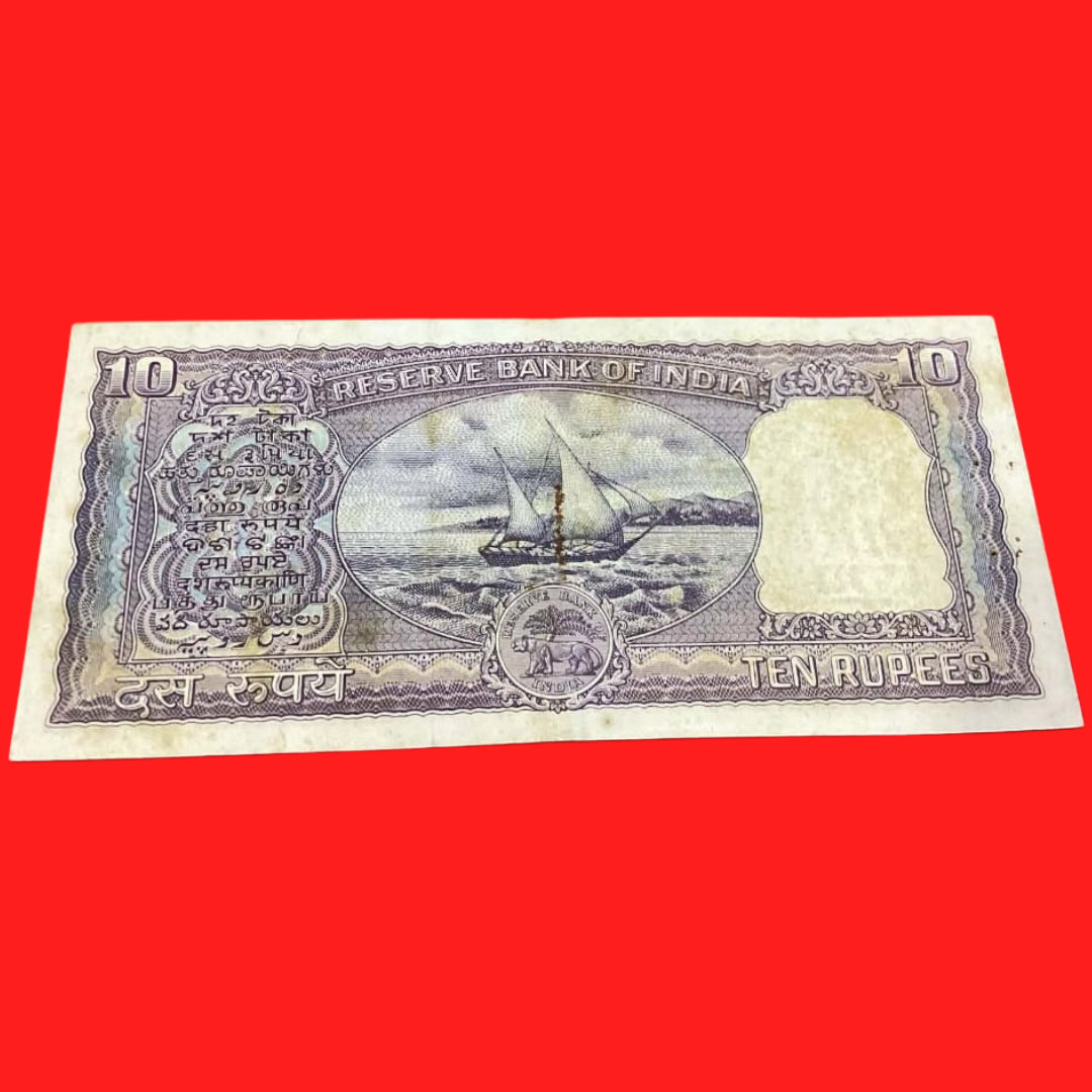 Rs 10 Diamond issue serial no L68 810061 Semi fancy no LK Jha sign - Collection Bazzar