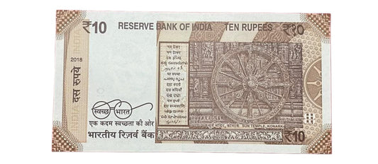 Rs 10 Fancy Number Note 123456 | Rare Running Serial 123456 | Mahatma Gandhi New Series - Collection Bazzar