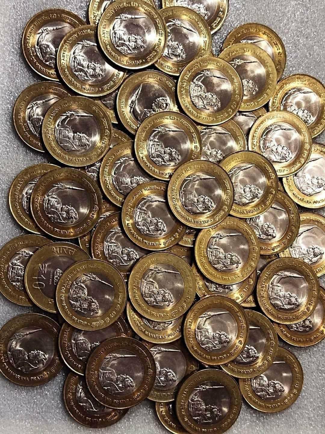 10 Rupees Commerative Coin Maharana Pratap Scare Hyderabad Mint Ultra BUNC qty 💯 PCs - Collection Bazzar