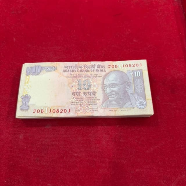 ₹10 Note Packet 108201 Serial | D. Subbarao Signed 100 UNC Notes - Collection Bazzar