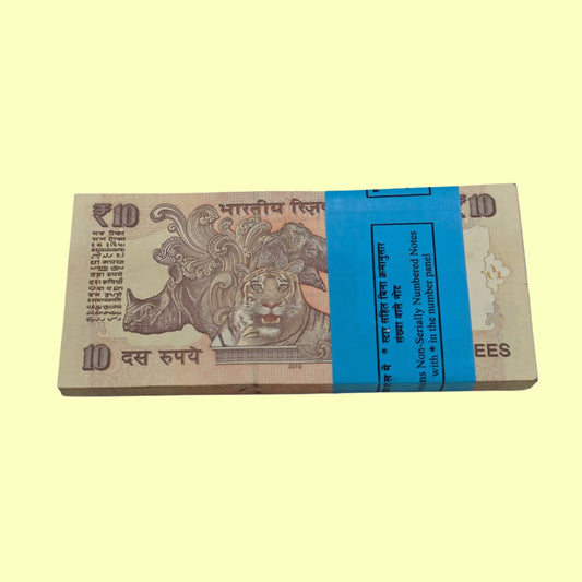 Rs 10 Note Star Packet Serial 436501 Number Rare Collectible - Collection Bazzar
