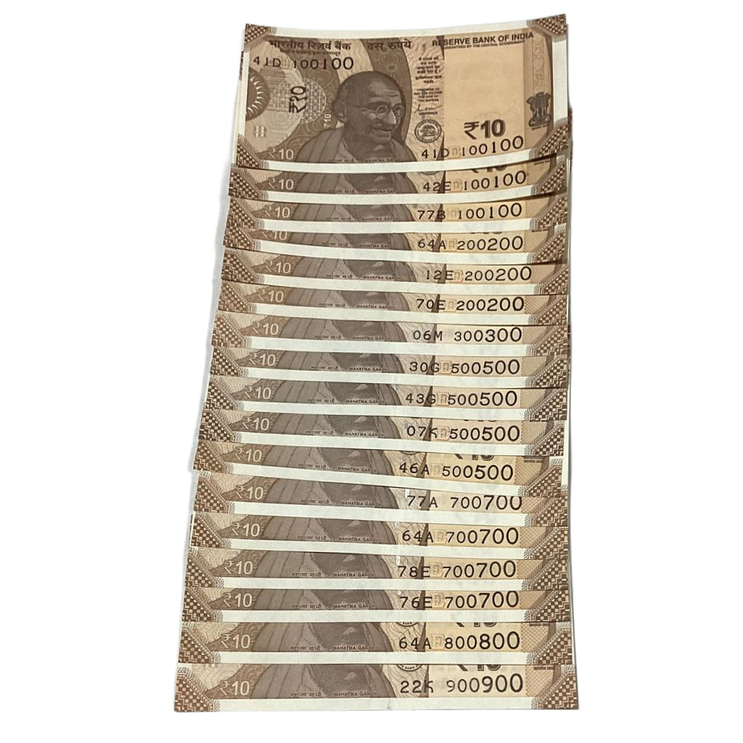 Rs 10 doubling number 100100-900900 governor shaktikant das rare collectible - Collection Bazzar