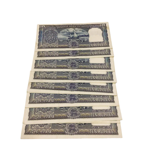Rs 10 diamond issue lot each note 799 governor pc bhattacharya rare collectible - Collection Bazzar