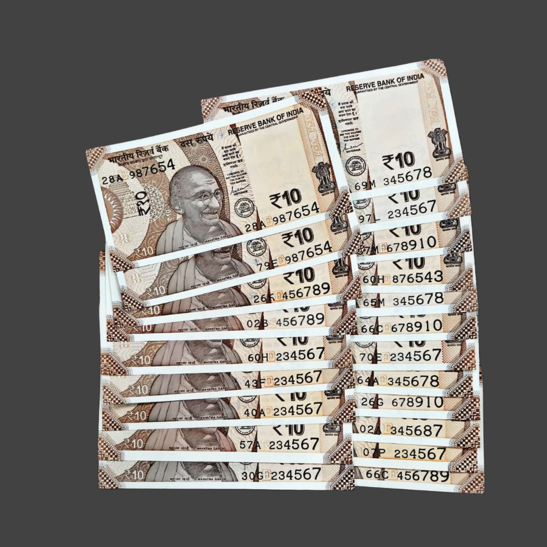 Rs 10 different type ladder mixing notes each note 400 governor shaktikant das rare collectible - Collection Bazzar