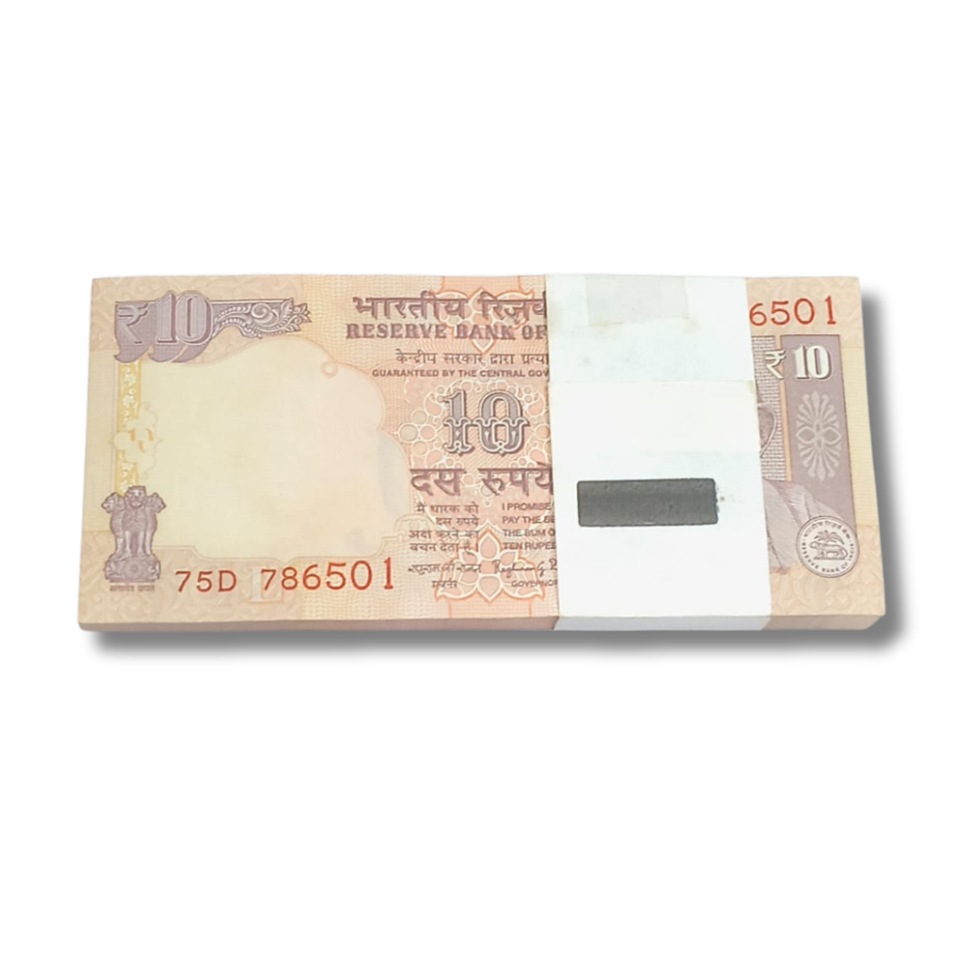 Rs 10 note packet serial 786501, holy Bismillah 786, signed by Raghuram Rajan, full 100 notes bundle for collectors