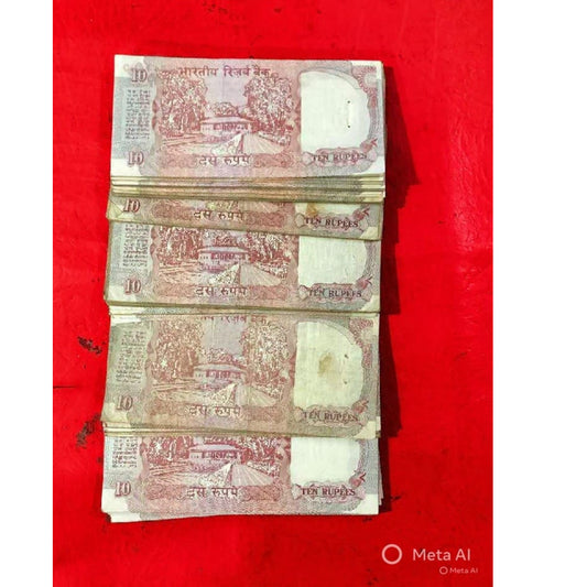 Rs 10 semi fancy 100 pieces lot governor c rangrajan collectible - Collection Bazzar