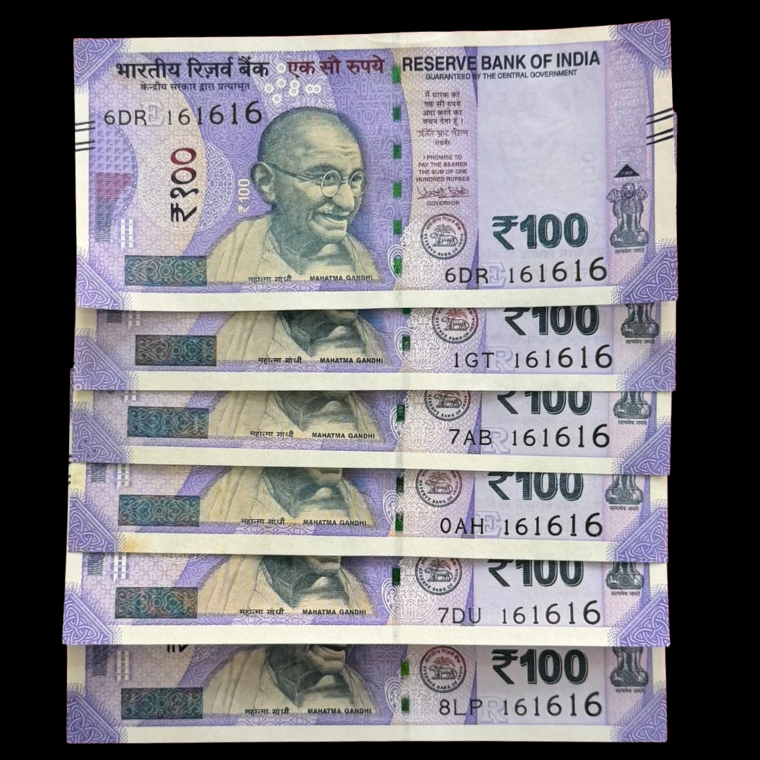 Rs 100 Note 161616 Tripling Number Lot Fancy Rare Collectible - Collection Bazzar