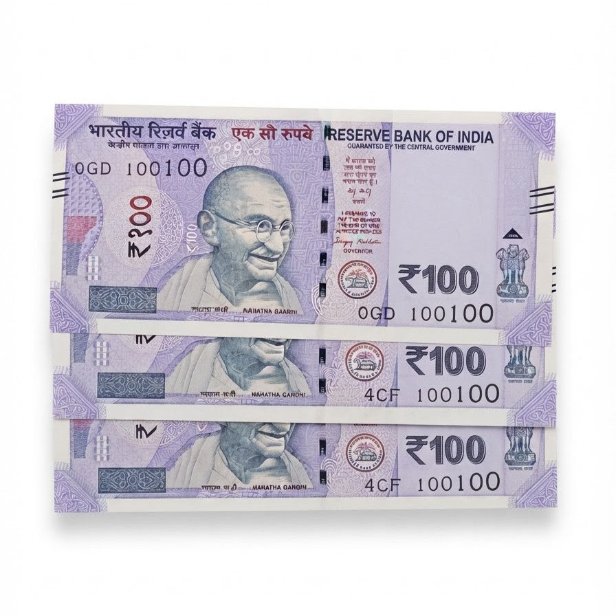 Rs 100 Note Birthday Anniversary or Doubling Number Each Note Price - Collection Bazzar