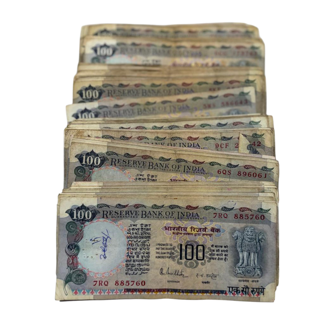 Rs 100 Note Grey Cobalt Each Price ₹200 Governor R N Malhotra Rare Collectible Item - Collection Bazzar