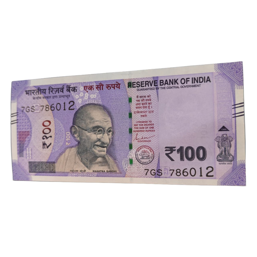 Rs 100 bank note India 786012 number government Shakti Kant Das - Collection Bazzar