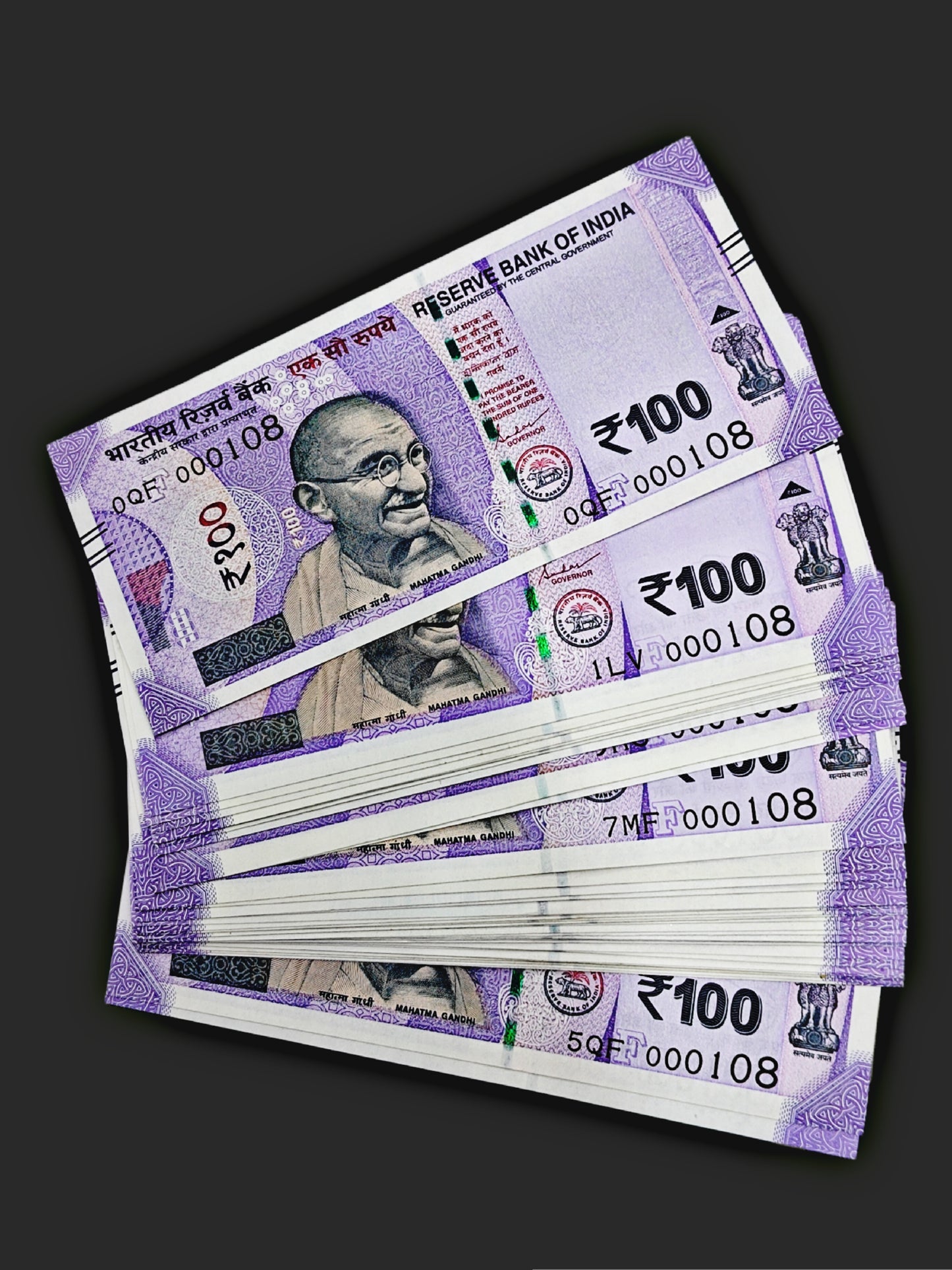 Buy rare 100 Indian currency note with jap mala fancy serial number 000108 collectible r each note price currency collectors - Collection Bazzar
