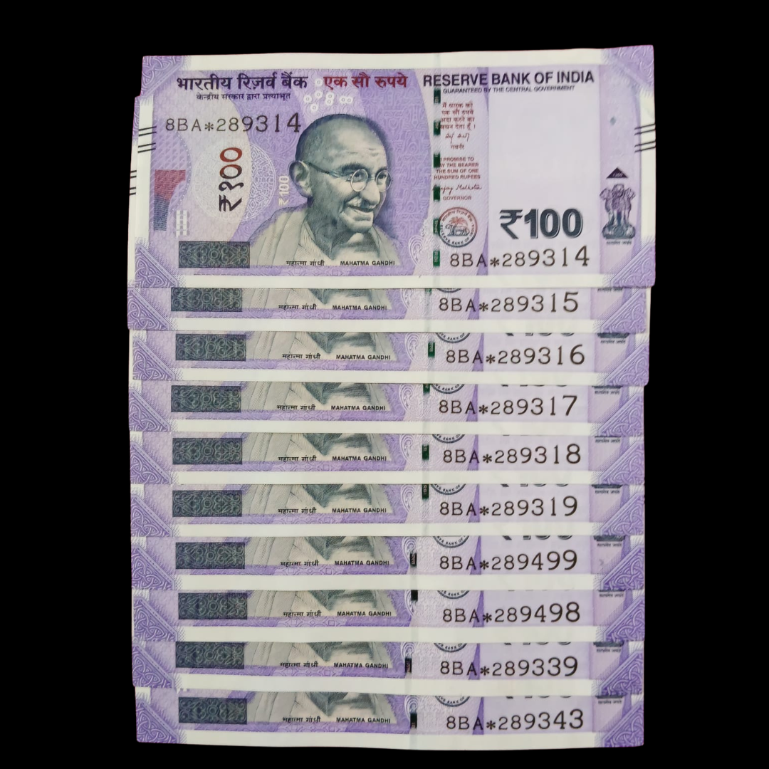 Rs 100 Star Notes 10 Set Lot Rare Collectible - Collection Bazzar