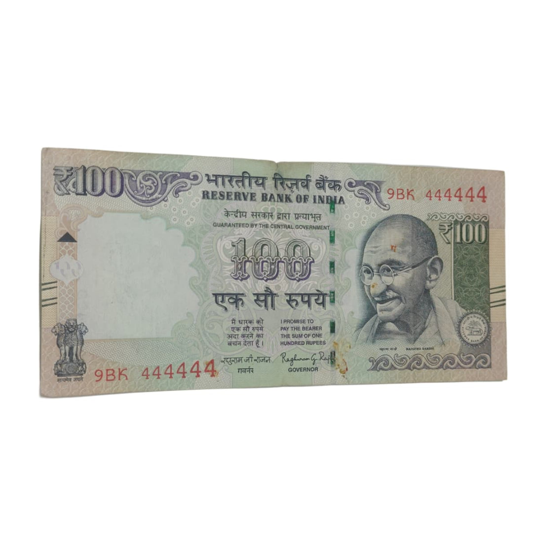 Rs 100 note Serial 444444 | Raghu Ram Rajan Rare Collectible Items - Collection Bazzar