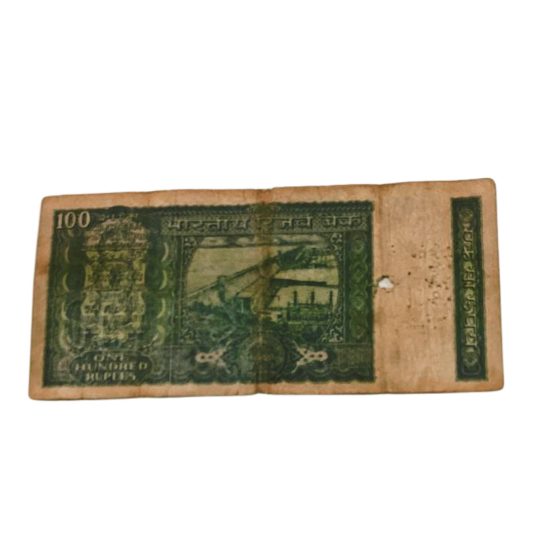 Rs 100 old note 597444 back side dam governor m narshiman rare collectible - Collection Bazzar