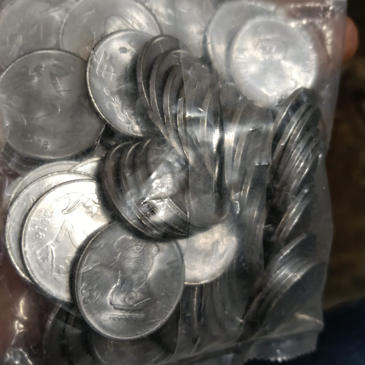 Rs 2 Coin Floral Design FSS 100 PCS Packet Pouch Rare Item - Collection Bazzar