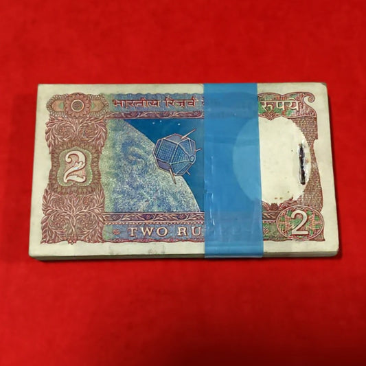 Rs 2 Note Old Packet 731401 Back Satellite Portrait Rare Collectible - Collection Bazzar