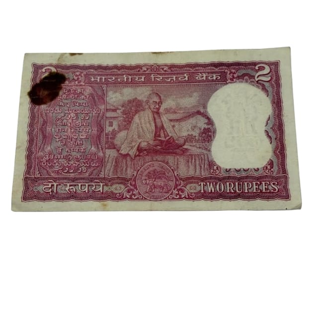 Rs 2 note gandhi issue 831856 governor b n adrakar rare collectible - Collection Bazzar
