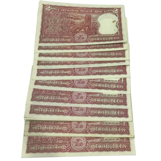 Rs 2 red tiger issue middle 786 notes governor manmohan singh rare collectible - Collection Bazzar