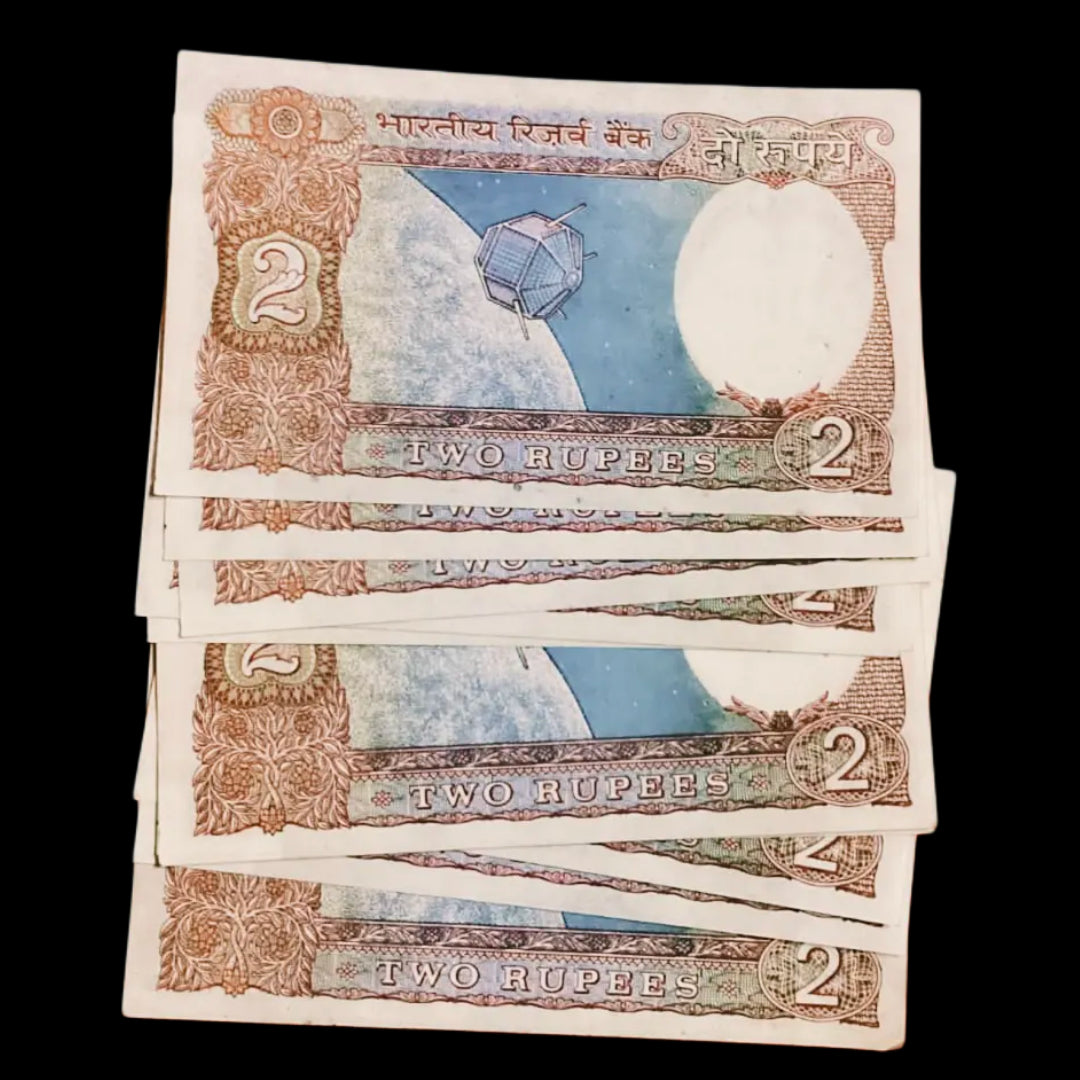 Rs 2 satellite issue lower no notes lot of 10 notes RN malhotra same prefix - Collection Bazzar