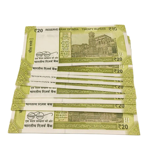 Rs 20 new doubling number 11 notes lot excellent for collection - Collection Bazzar