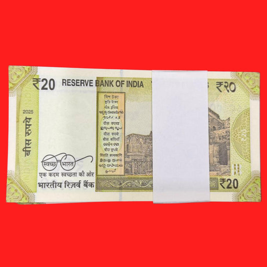 Rs 20 serial packet 000001 lower number governor sanjay malhotra - Collection Bazzar