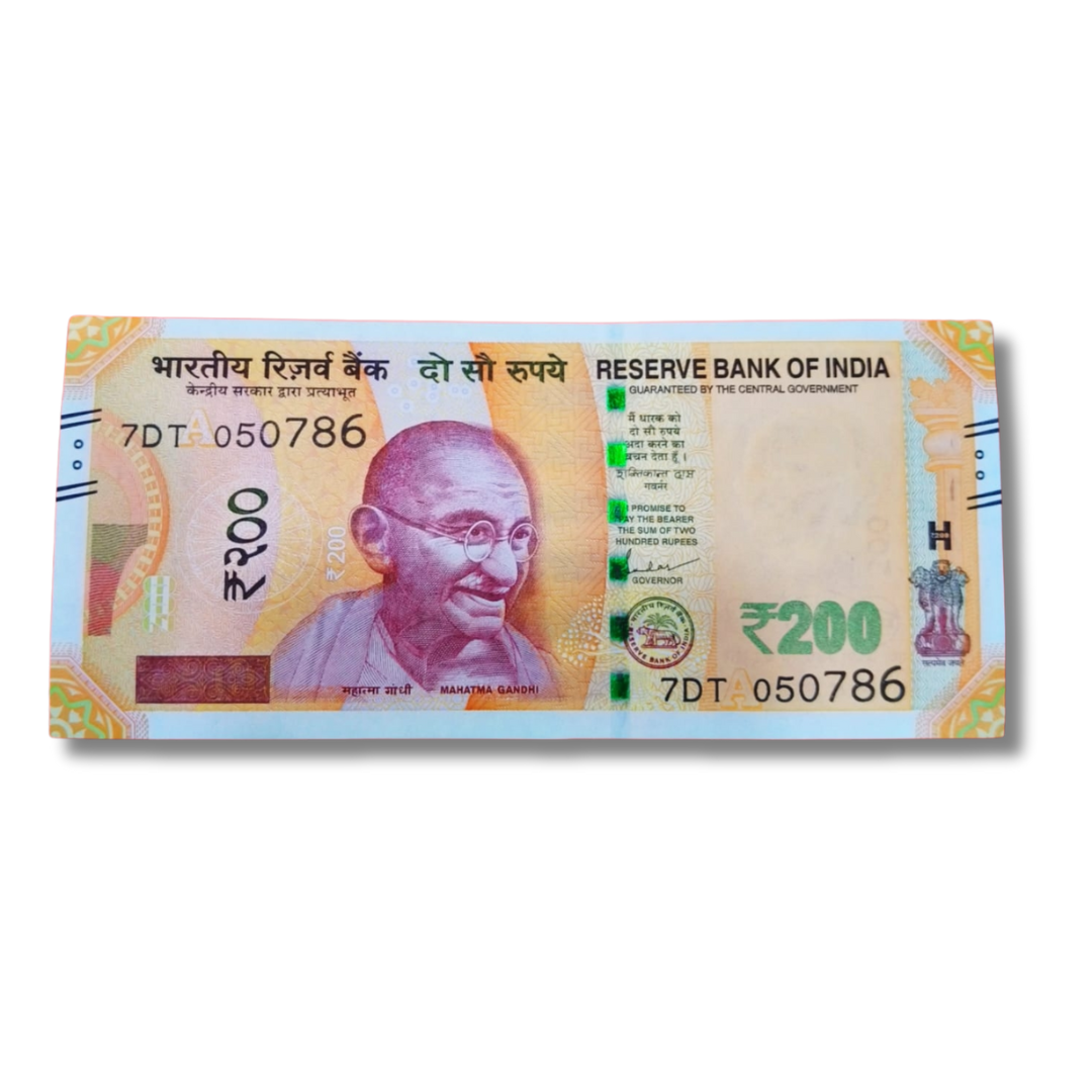 Rs 200 new birthday and anniversary date 050786 plus ending 786 holy number governor shakti kant das gem unc condition - Collection Bazzar