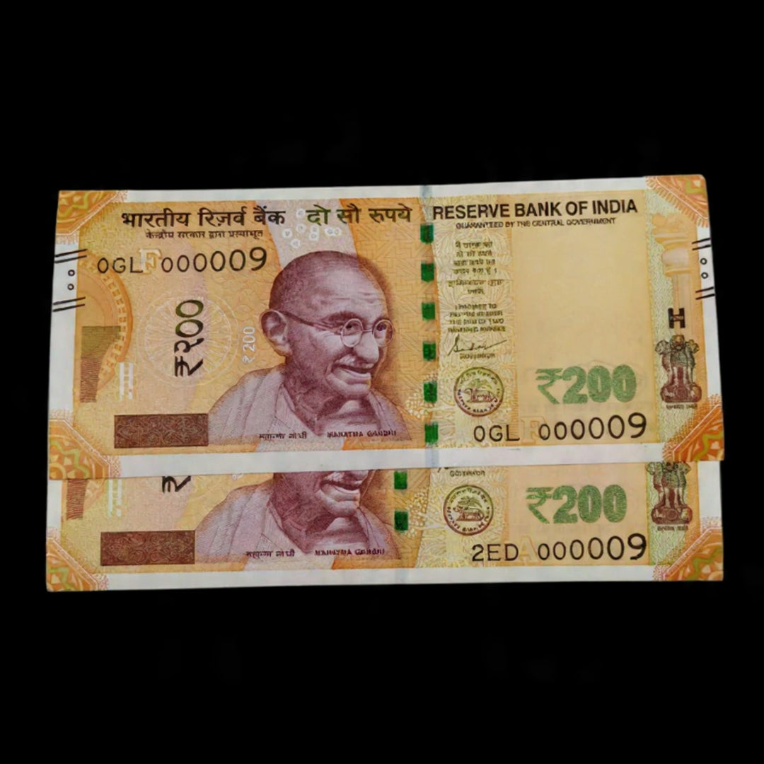 Rs 200 Note 000009 | Lower Number Collectible | Shaktikanta Das UNC - Collection Bazzar