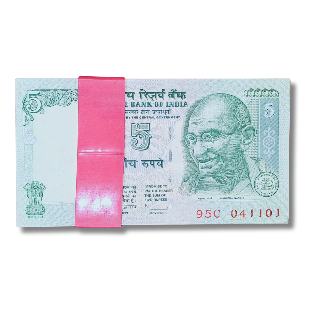 Rs 5 tractor pkt birthday and anniversary date 04 11 01 Gem unc condition - Collection Bazzar