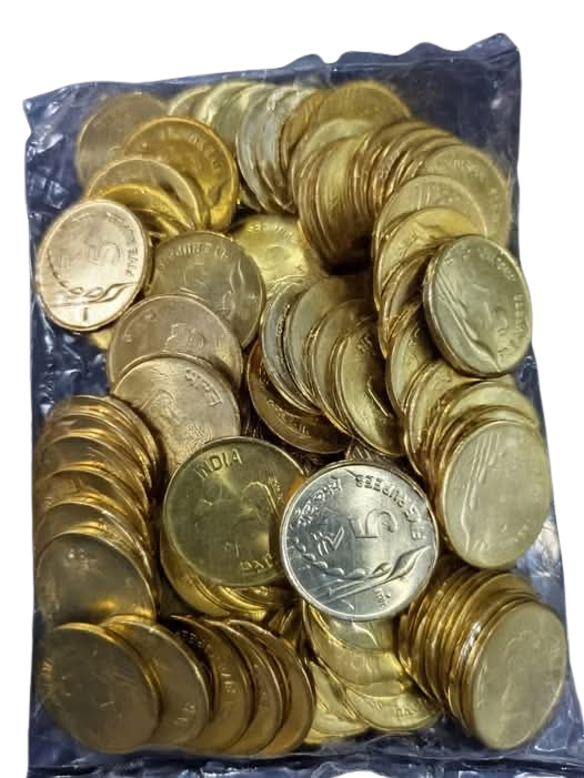Rs 5 Coin Raindrop – 100 Pieces Mint Sealed Pack | Rare Indian Commemorative Coins for Collection extremely rare - Collection Bazzar