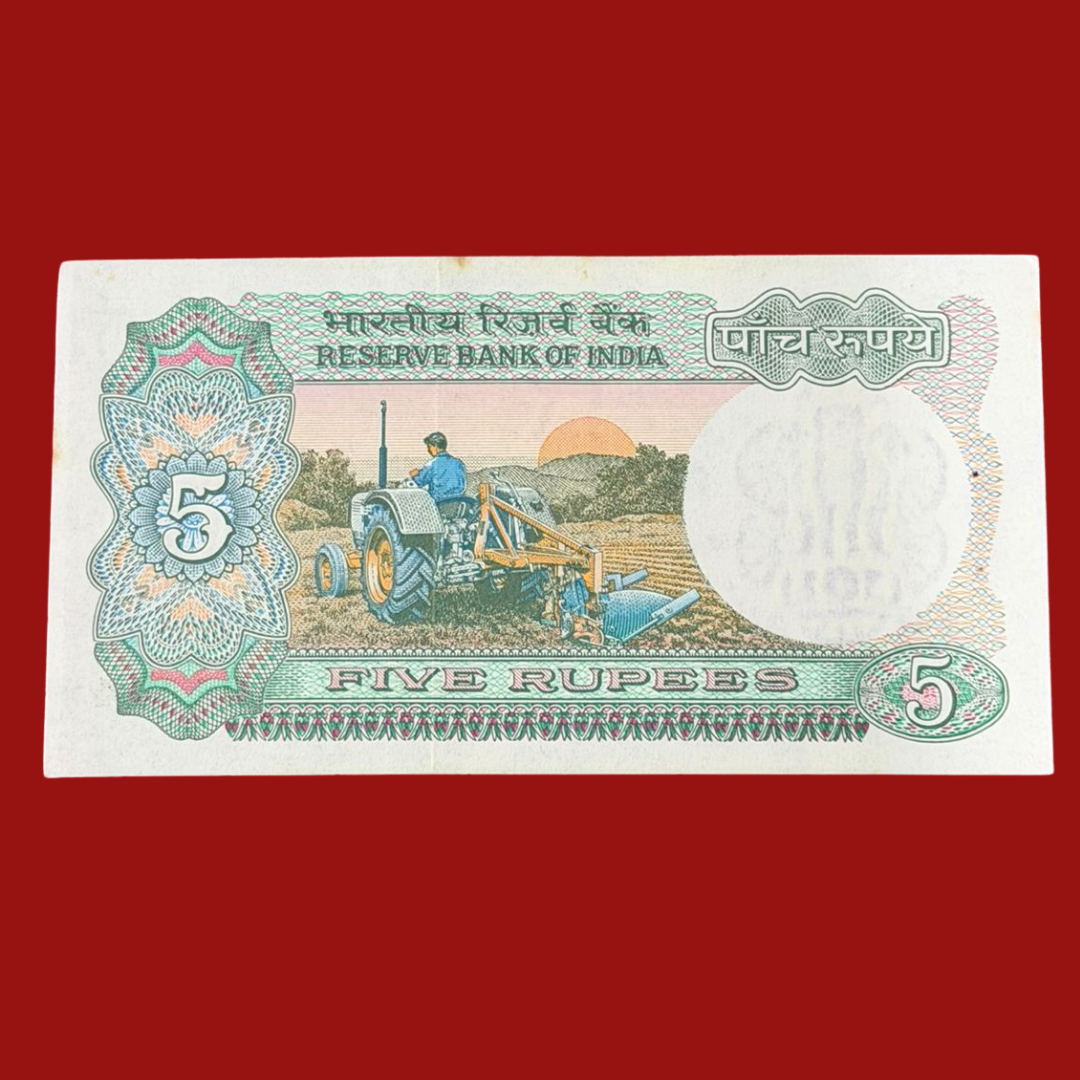 Rs 5 Tractor Note Governor K R Puri Rare Collectible - Collection Bazzar