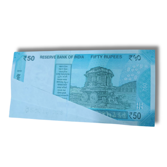 Rs 50 Error Note Flip Error Print Error 010684 Extremely Rare Condition - Collection Bazzar