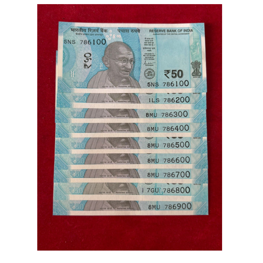 50 Holy 786 Bismillah Number Notes Set – 786100 to 786900 | Rare Fancy Collection - Collection Bazzar
