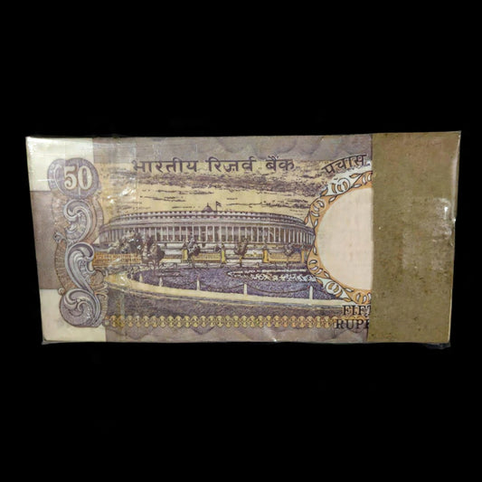 Rs 50 Parliament Issue Packet C Rangarajan Governor - Serial 051801 - UNC - Collection Bazzar