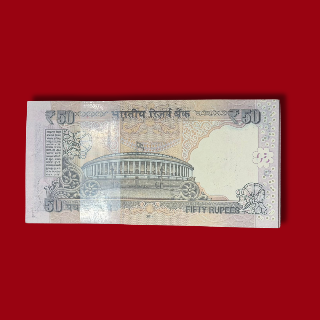 Rs 50 Parliament Note Packet 926801 Serial Raghuram Rajan - Collection Bazzar