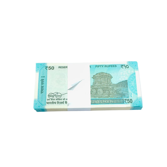 Rare ₹50 star note packet with serial number 215701✱, RBI replacement issue 100 UNC notes full bundle 2