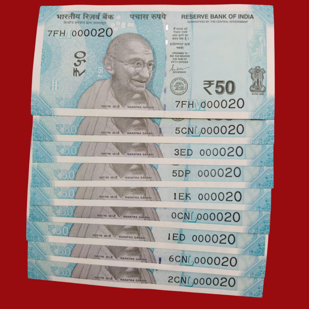 Rs 50 Super Lower No 9 Piece Lot 000020 Difficult To Collect Same No - Collection Bazzar
