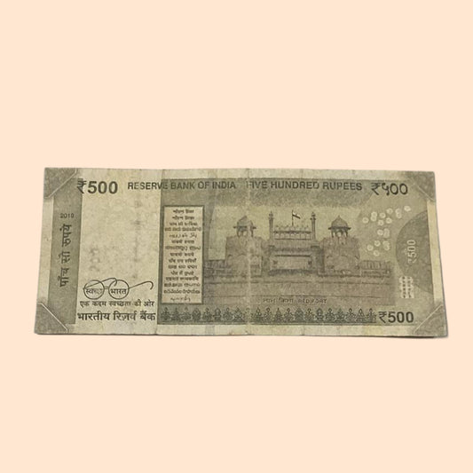 Rs 500 Note Error or Misprint Serial 002176 | Full Printing Error Rare Collectible - Collection Bazzar