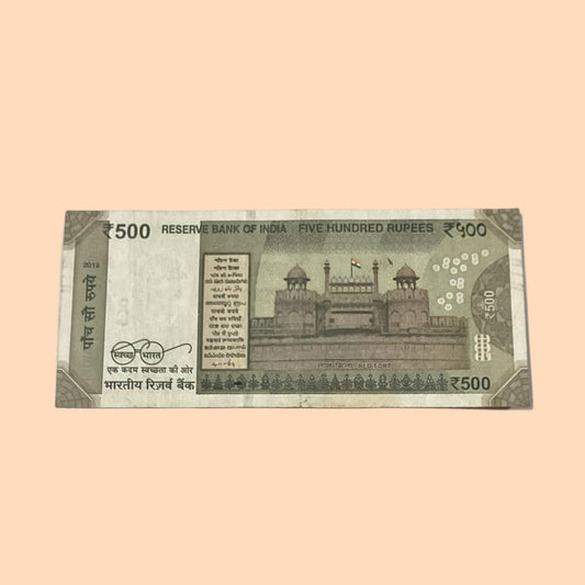 Rs 500 Note Error or Misprint Serial 025833 | Serial Number MisPrint Rare Collectible - Collection Bazzar
