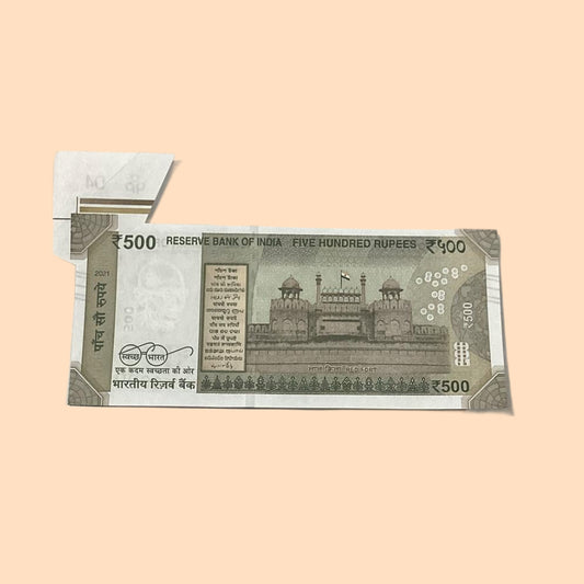 Rs 500 Note Error or Misprint Serial 860099 | Extra Paper Rare Collectible - Collection Bazzar