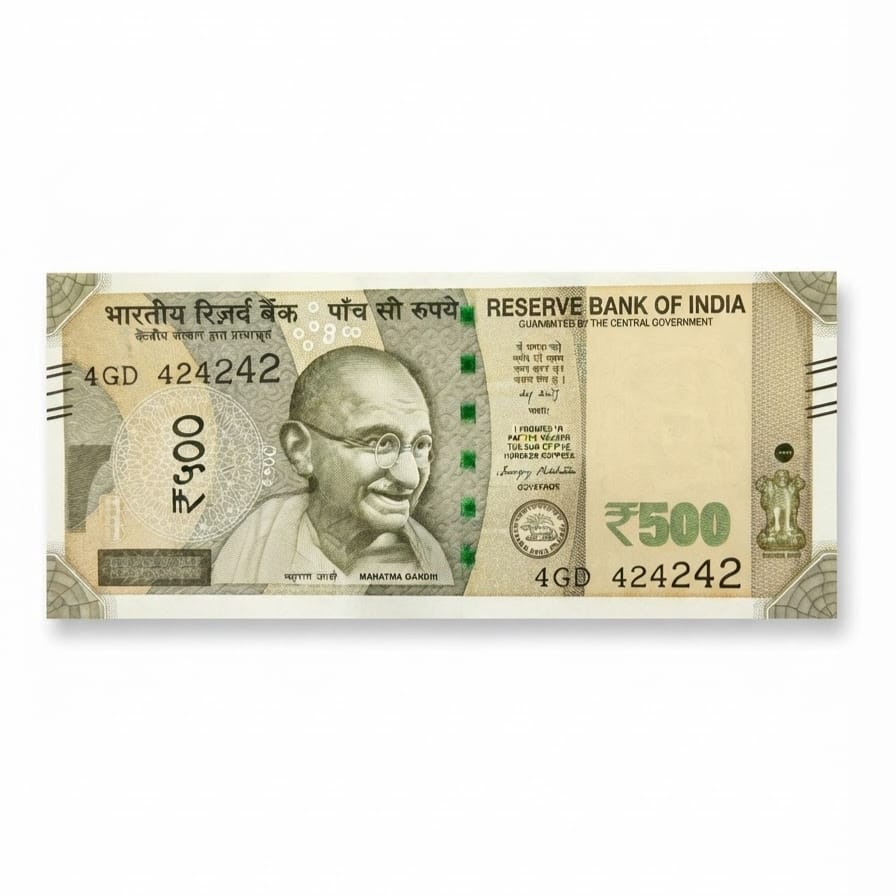 Rs 500 Note 424242 Tripling Number Fancy Rare Collectible Item - Collection Bazzar