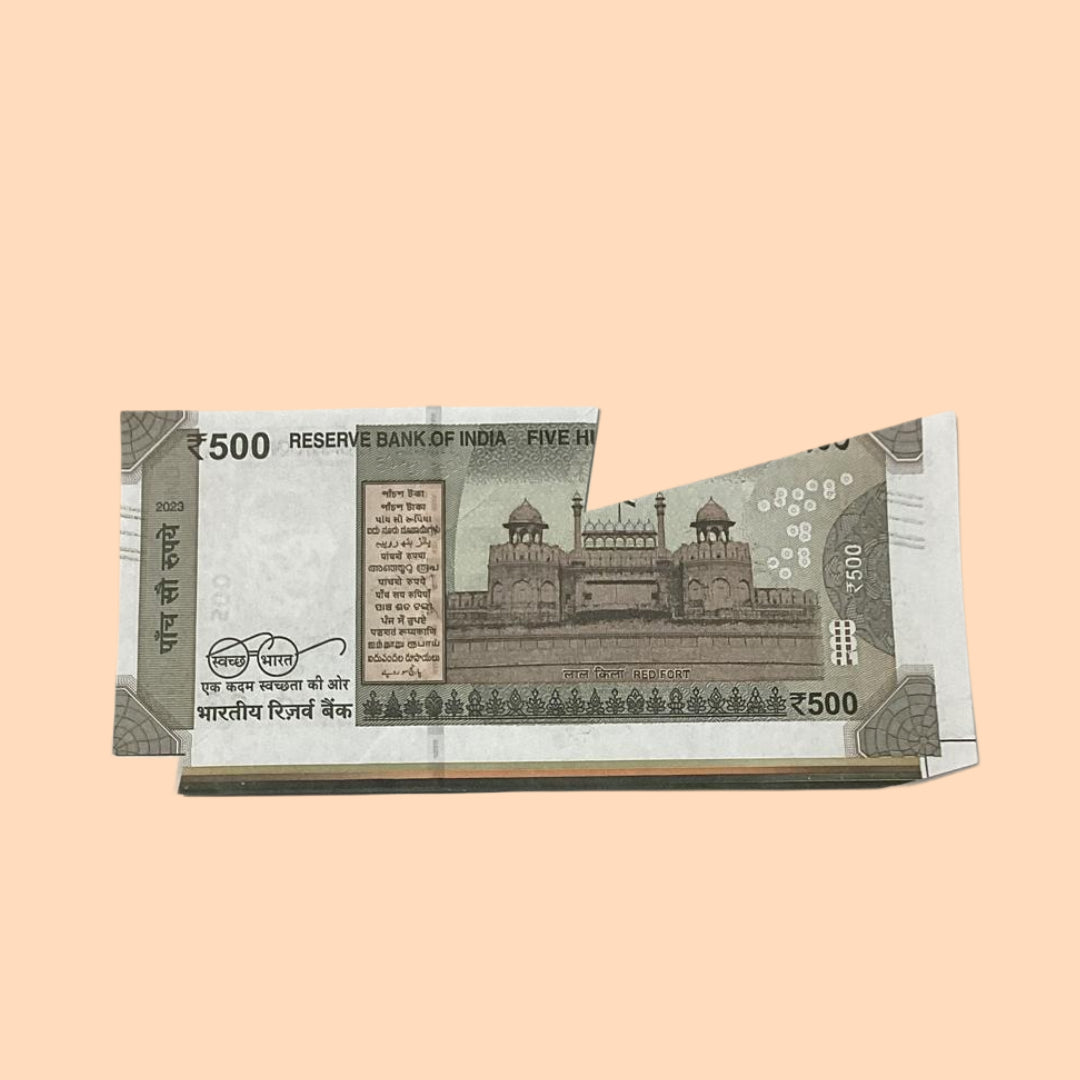 Rs 500 Note Error or Misprint Serial 540166 | Extra Paper Cutting Rare Collectible - Collection Bazzar