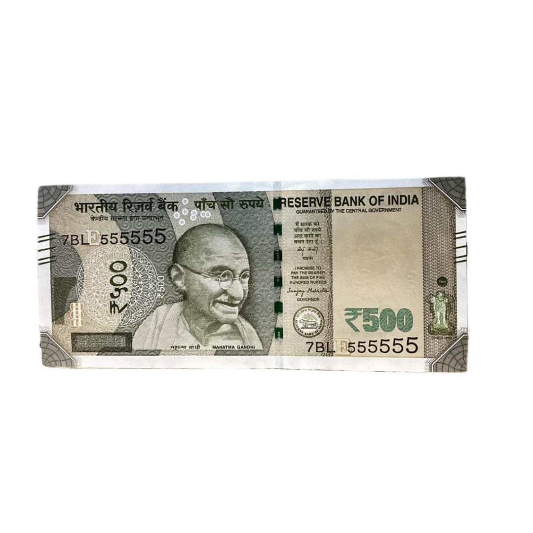 Rs 500 all 555555 solid number governor sanjay malhotra rare collectible - Collection Bazzar