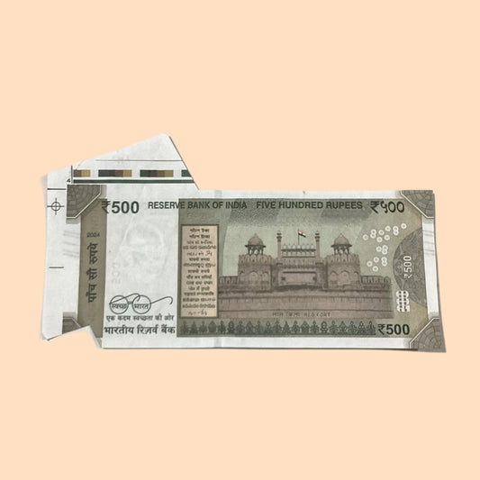 Rs 500 Note Error or Misprint Serial 785099 | Extra Paper Rare Collectible - Collection Bazzar