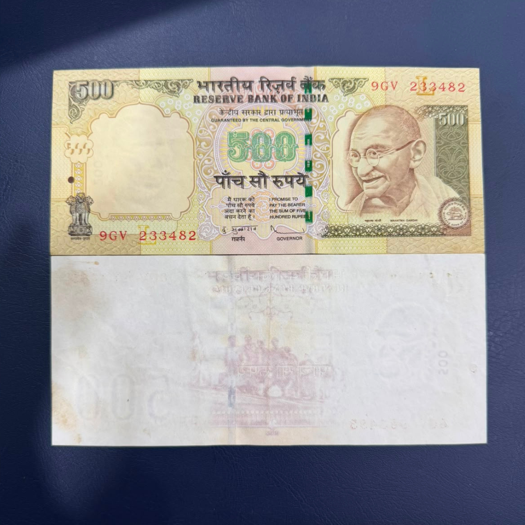 Rs 500 Old Issue Note Error & Misprint 233482 Uniface Note - Collection Bazzar