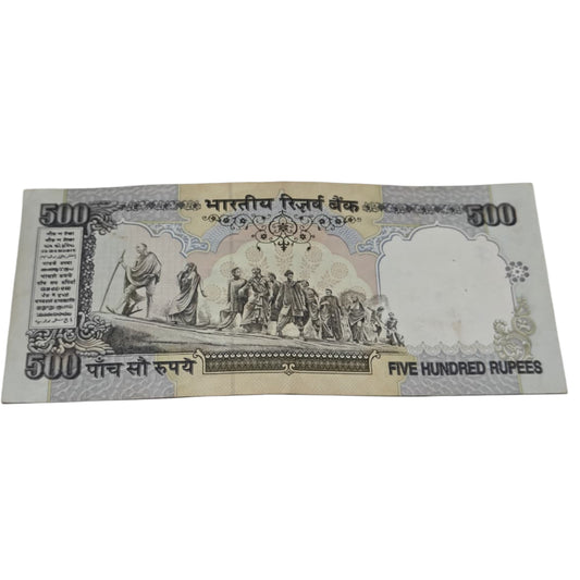 Rs 500 old Issue C rangrajan sign serial no 764141 silver thread note - Collection Bazzar