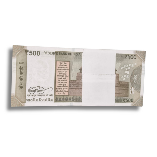 Rs 500 Note Star Bundle year 2025 Sanjay Malhotra 100 Notes - Collection Bazzar