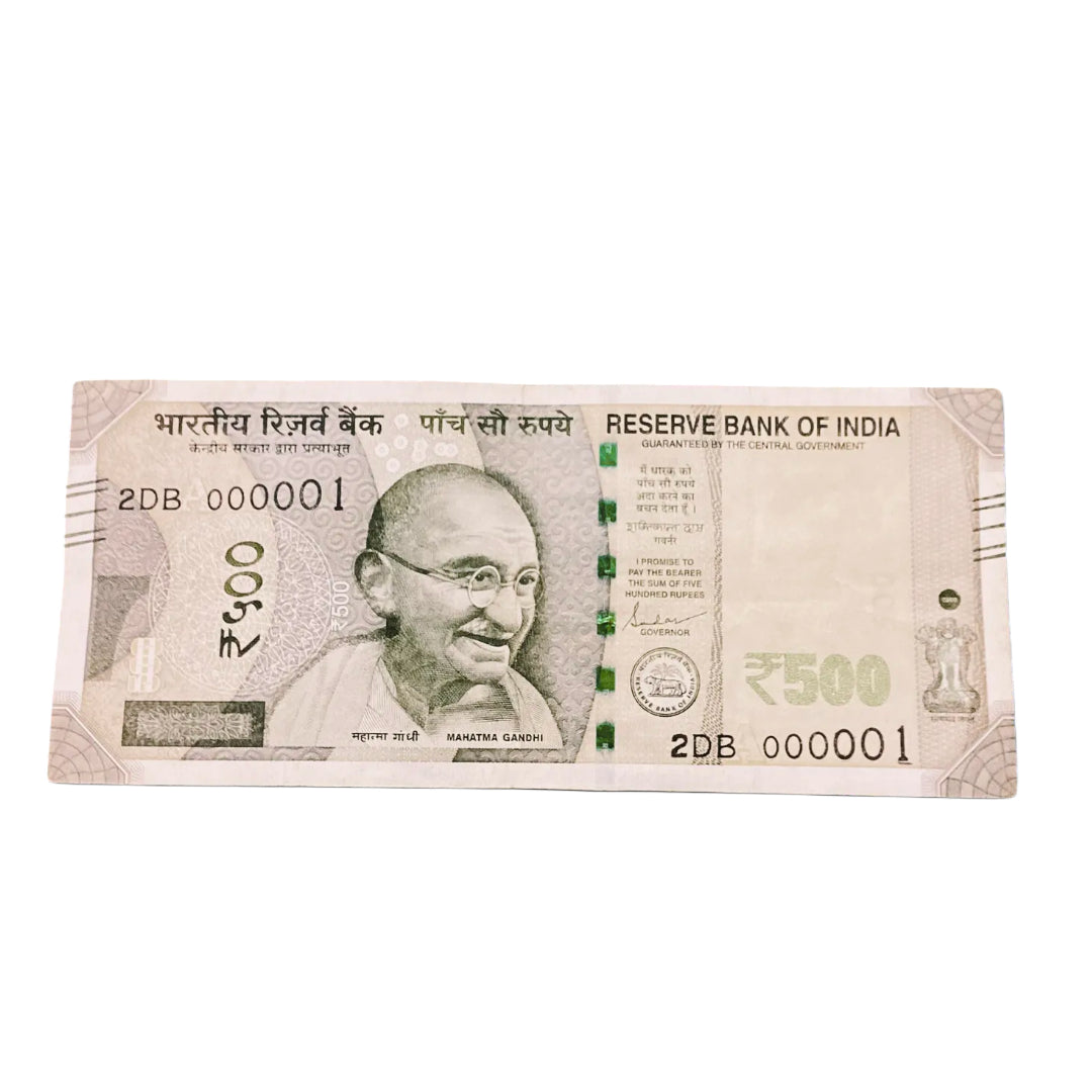 Rs 500 note 000001 lower number governor shaktikant das rare collectible - Collection Bazzar