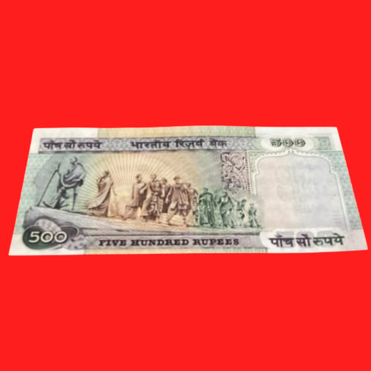 Rs 500 old 936791 back side gandhiji dandi march governor C rangrajan - Collection Bazzar