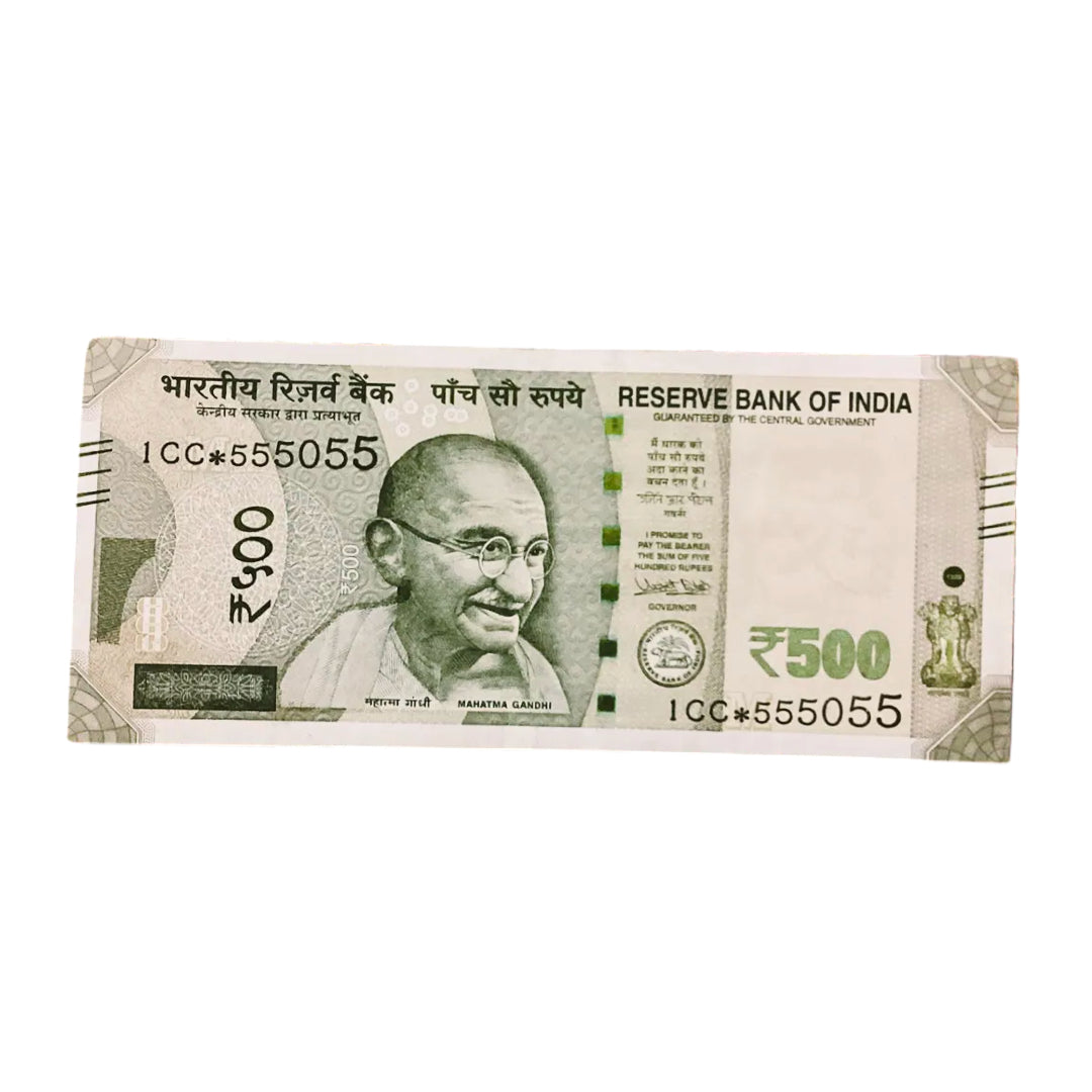 Rs 500 star note 555055 zero missing all 5 rare collectible - Collection Bazzar